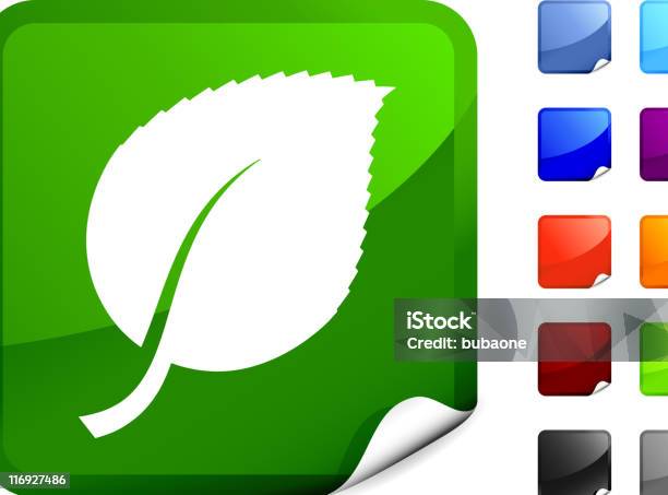 Birch Tree Leaf Royalty Free Vector Art On A Sticker Stock Illustration - Download Image Now