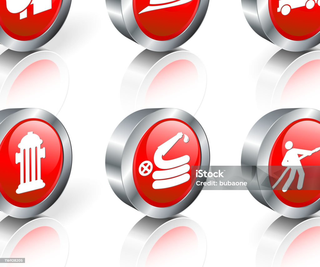 Ogień i strażackim 3D Wektor zestaw ikon royalty-free - Grafika wektorowa royalty-free (Hydrant przeciwpożarowy)