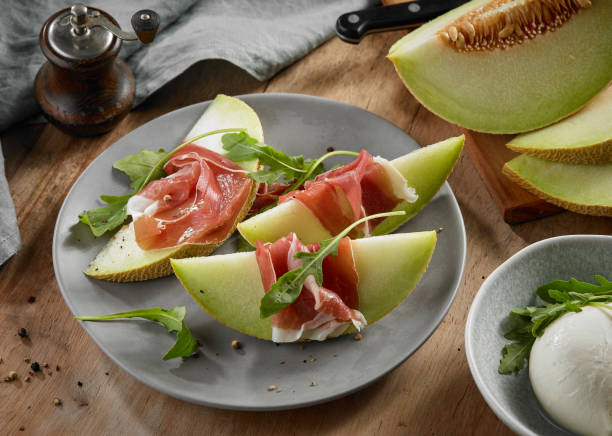 istock plate of melon and prosciutto ham 1169285173