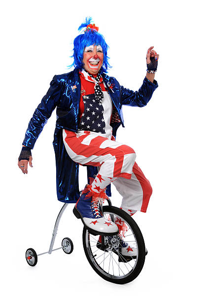 istock Clown Riding Unicycle with Training Wheels 116929168