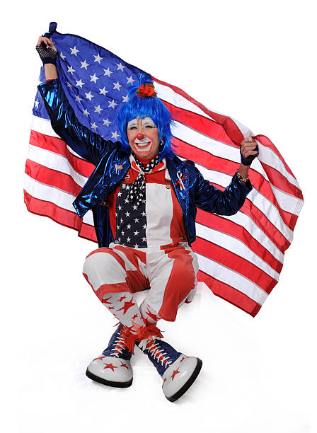 istock Clown Holding USA Flag 116929178