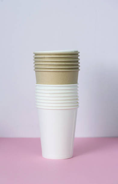 istock Craft glasses on a pink background. Eco 1169294177