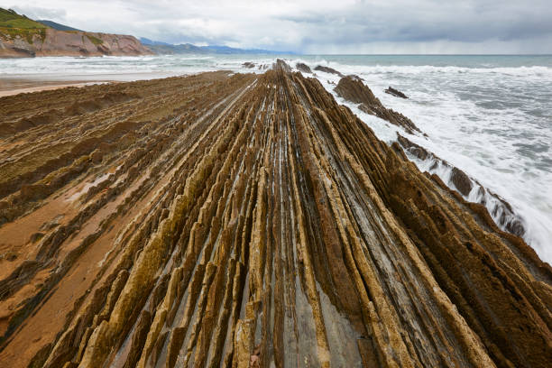 istock Flysch dramatic rock formation Cantabric sea in Zumaia, Euskadi 1169297731