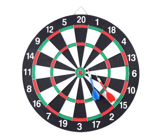istock Dartboard with darts isolated on white background 1169298679