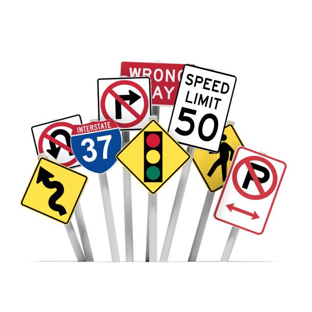 istock US road signs on white background 1169299333