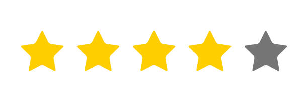 4 つ星評価イラストベクトル - rating star shape ranking four objects点のイラスト素材／クリップアート素材／マンガ素材／アイコン素材