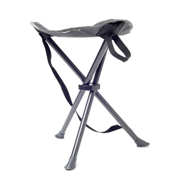 istock Three-legged tourist portable chair on white background 1169300181