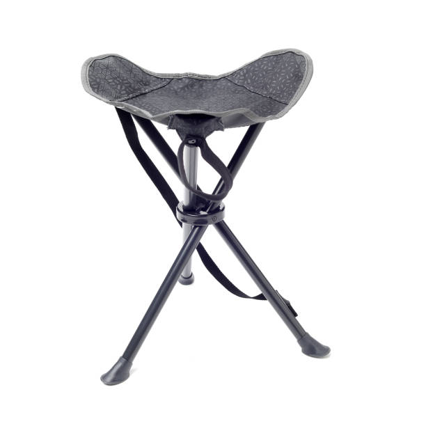 istock Three-legged tourist portable chair on white background 1169300271