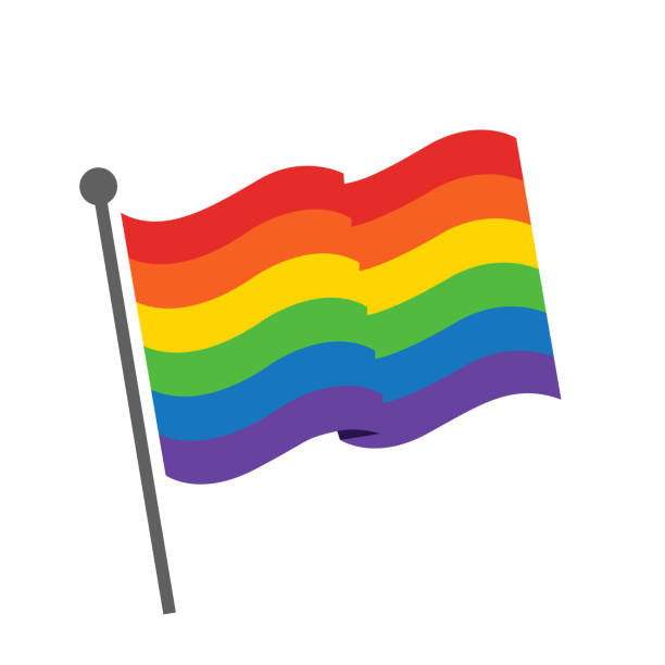 자부심 플래그, 무지개 플래그 일러스트 벡터 - symbols of peace flag gay pride flag banner stock illustrations