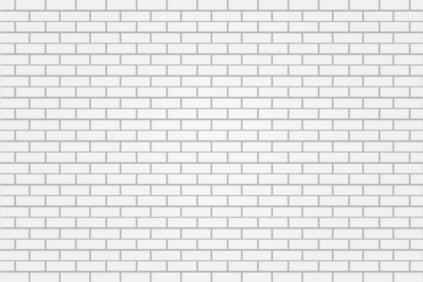 ilustraciones, imágenes clip art, dibujos animados e iconos de stock de blanco ladrillo baldosa pared fondo de ilustración vector - stone brick pattern concrete