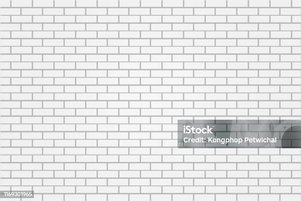 White Brick Tile Wall Background Illustration Vector Stock Illustration - Download Image Now
