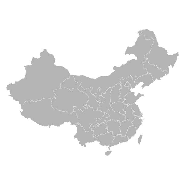 ilustrações de stock, clip art, desenhos animados e ícones de china map - stock vector illustration - east china
