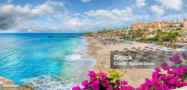 Landscape With El Duque Beach Stock Photo - Download Image Now - Tenerife, Beach, Spain