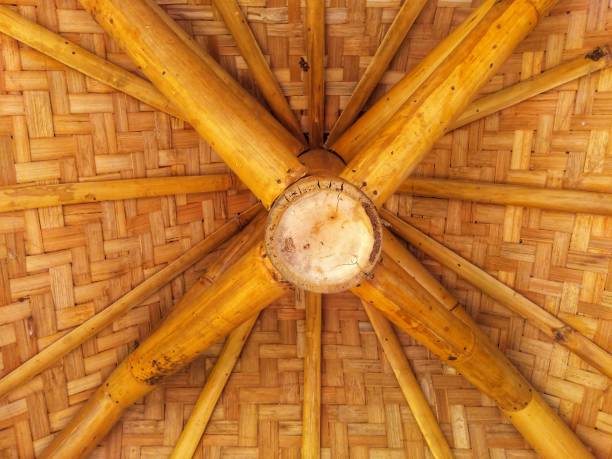 istock Abstract pattern texture of bamboo handy craft 1169320324