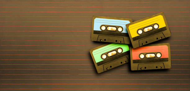 istock music cassettes in different colors on an old school blackboard 1169320562