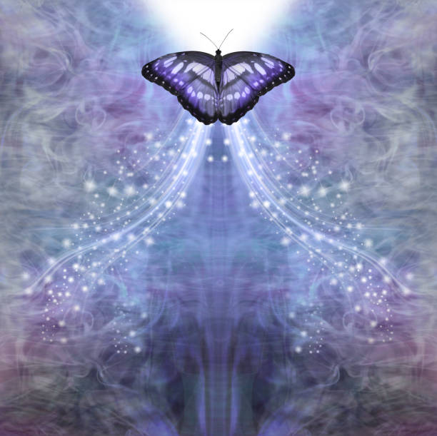 istock Blue Butterfly Passing into the Light Concept 1169321738