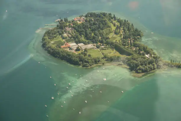 Picture of the island Mainau. Photographed from a plane.