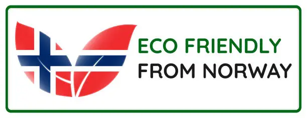 Vector illustration of Eco friendly from Norway badge.