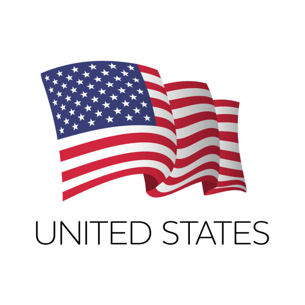 United States vector flag. Fluttering flag of US. Independence Day. 4th July. EPS 10 vector art illustration