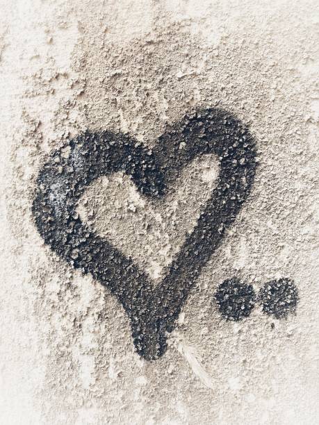 istock Thick black font heart shape wall drawing 1169333973