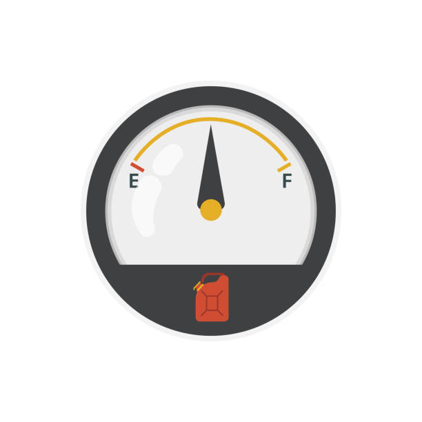 wskaźnik paliwa samochodowego - gas gauge full empty stock illustrations