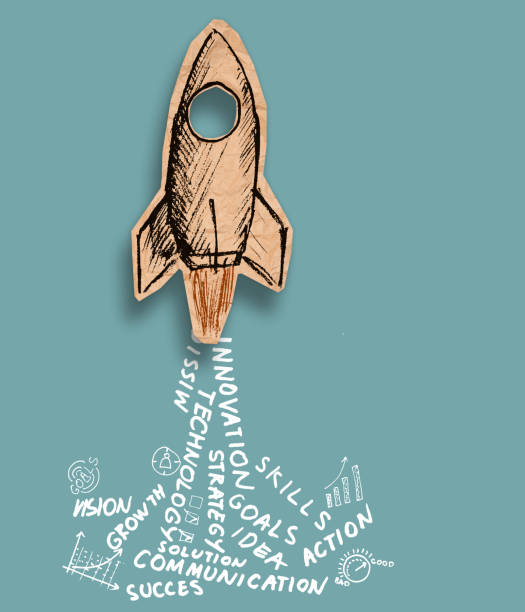 rocket business words as engine smoke