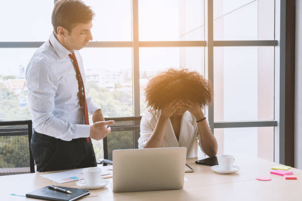 istock Businessman as boss blaming and admonish his employee. 1169342388