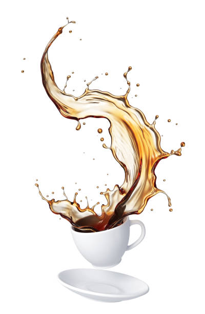 istock Pouring and splash coffee in white cup 1169343361