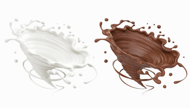 istock chocolate splash in shape of twister. 1169344094