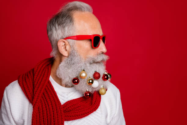 istock Profile side photo of serious man look aside with eyewear eyeglasses wearing white pullover isolated over red background 1169344366