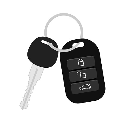 Car key security icon.  Vector illustration in flat style.