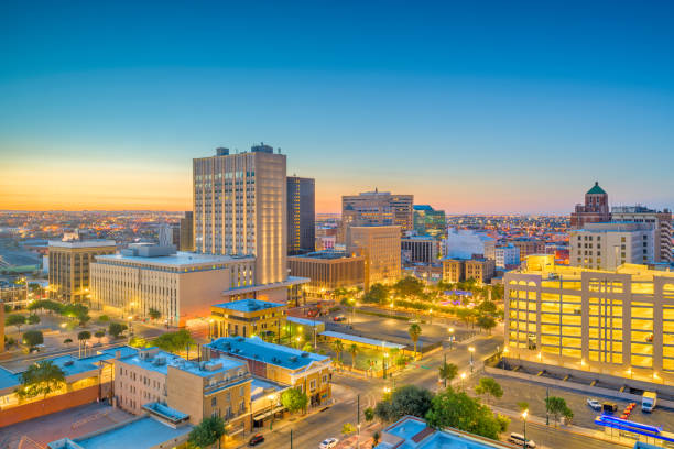 el paso, teksas, usa downtown skyline - house dawn sunset usa zdjęcia i obrazy z banku zdjęć