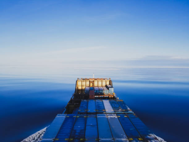 istock Boat navigate in icy sea 1169353701