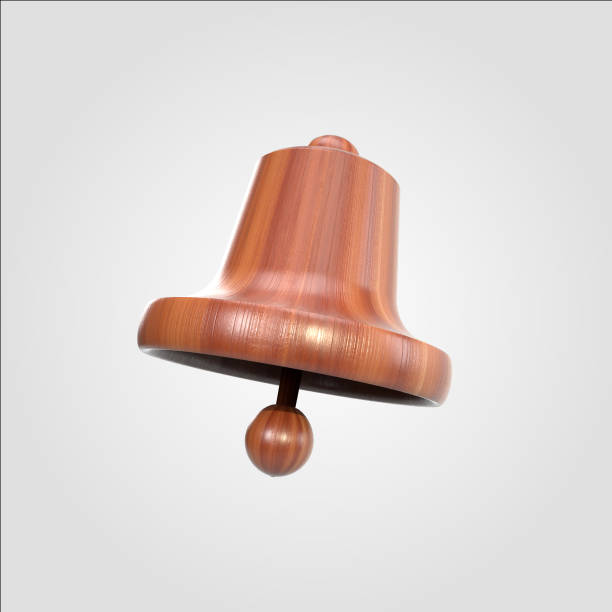 istock Wooden Bell Slots Symbol 3D Speaker on White Background 1169354294