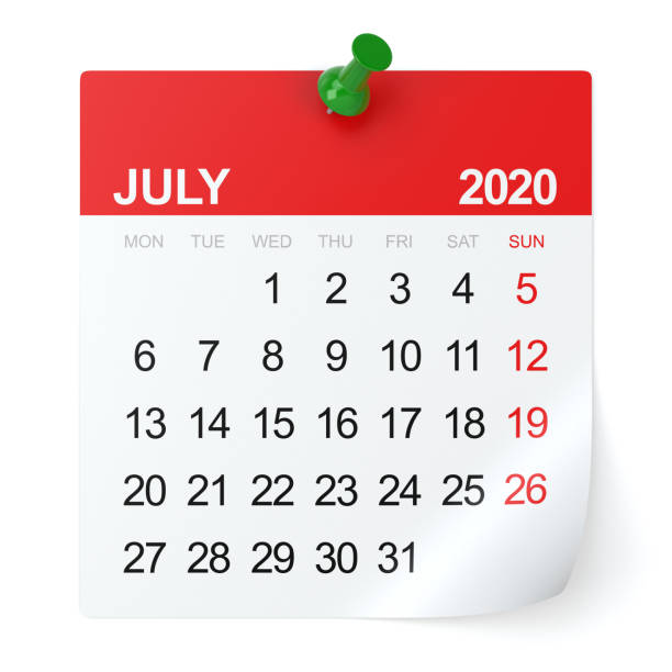 istock July 2020 - Calendar. Isolated on White Background. 3D Illustration 1169355993