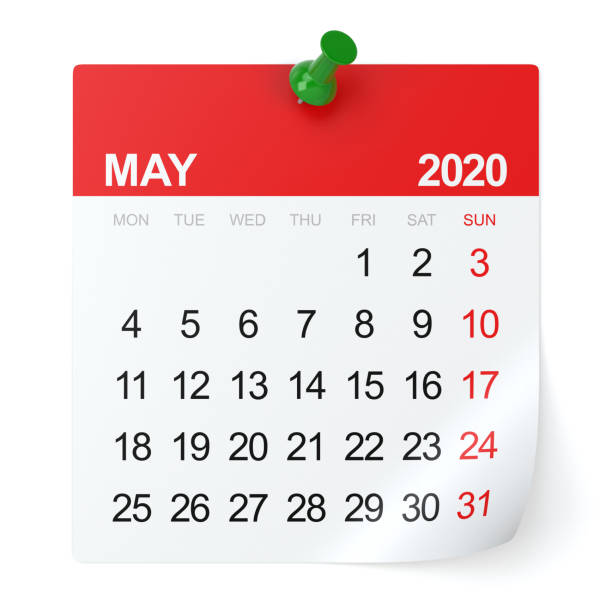 istock May 2020 - Calendar. Isolated on White Background. 3D Illustration 1169355997