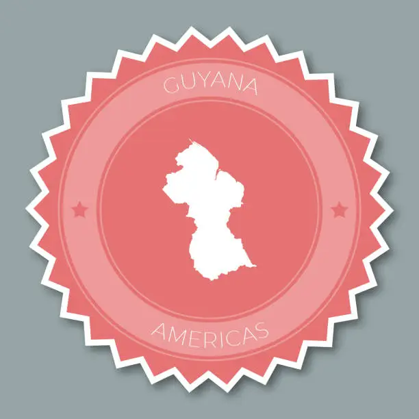 Vector illustration of Co-operative Republic of Guyana badge flat design.