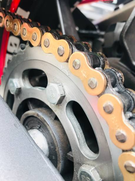 istock Motorcycle chain and its rotation 1169359065