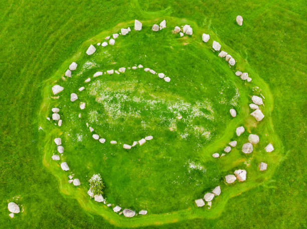 istock Ballynoe stone circle, a prehistoric Bronze Age burial mound surrounded by a circular structure of standing stones, County Down, Nothern Ireland 1169360399