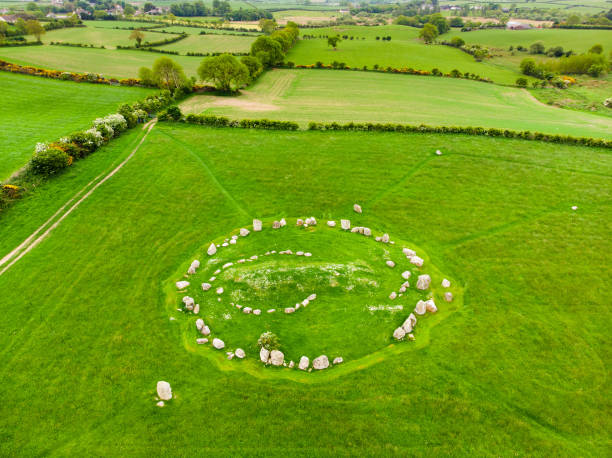 istock Ballynoe stone circle, a prehistoric Bronze Age burial mound surrounded by a circular structure of standing stones, County Down, Nothern Ireland 1169360412