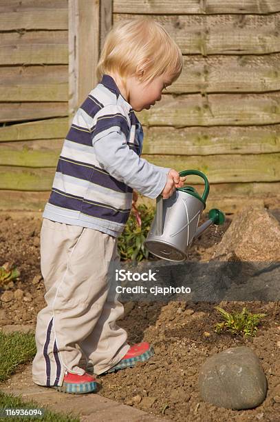 Watering Stock Photo - Download Image Now - Baby - Human Age, Blond Hair, Boys
