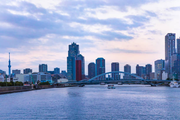 istock Tokyo scenery at dusk seen from the ship 1169362574