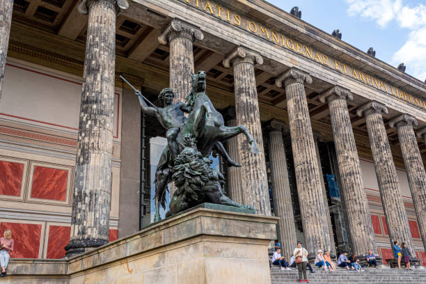 Europa Public Park, Brandenburg Gate, in Torrejón de Ardoz, Madrid, Spain - September 11, 2017.