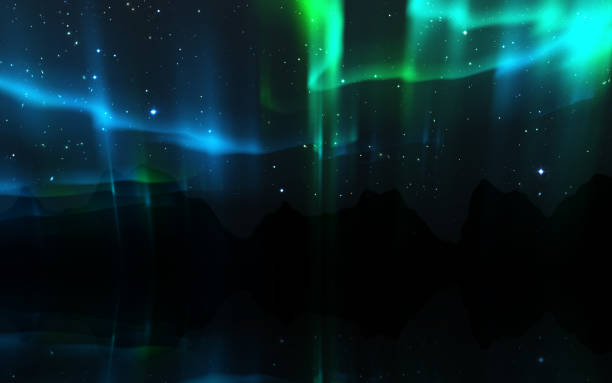 Aurora borealis nature landscape at night