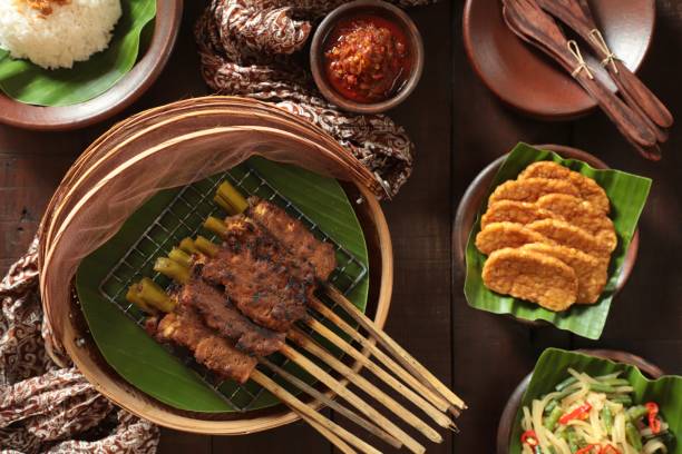 istock Ayam Gapit, the Grilled Chicken Satay in Bamboo Clips 1169367983