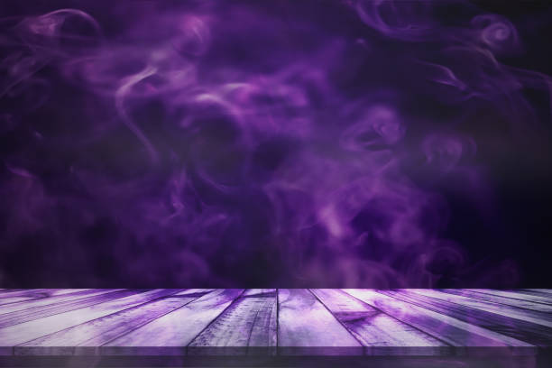 Purple smoke room with wooden floors Purple smoke room with wooden floors teatro stock pictures, royalty-free photos & images
