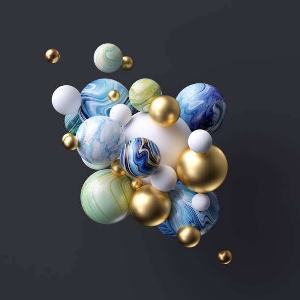 istock 3d abstract assorted marble balls isolated on black background 1169370524