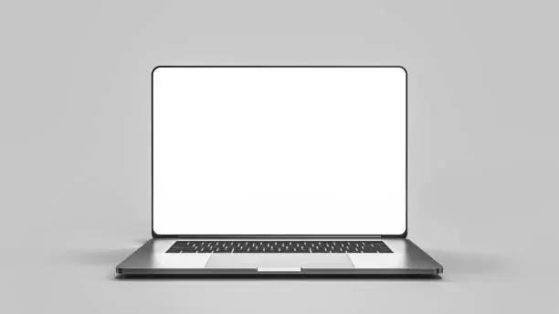 Laptop template isolated on white. Mockup.