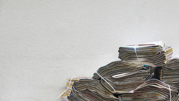 istock Stacks of bundled newspapers, prepared for distribution 1169375523