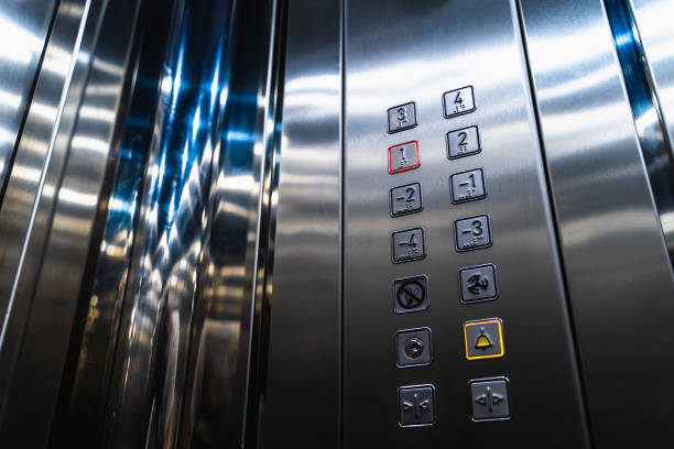 istock Elevator Buttons for Disabled Blind People with Braille Language Signs on Panel 1169376861